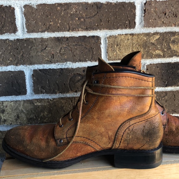 COLE HAAN Brown Genuine Learner Combat Boots with leather laces - Picture 5 of 12